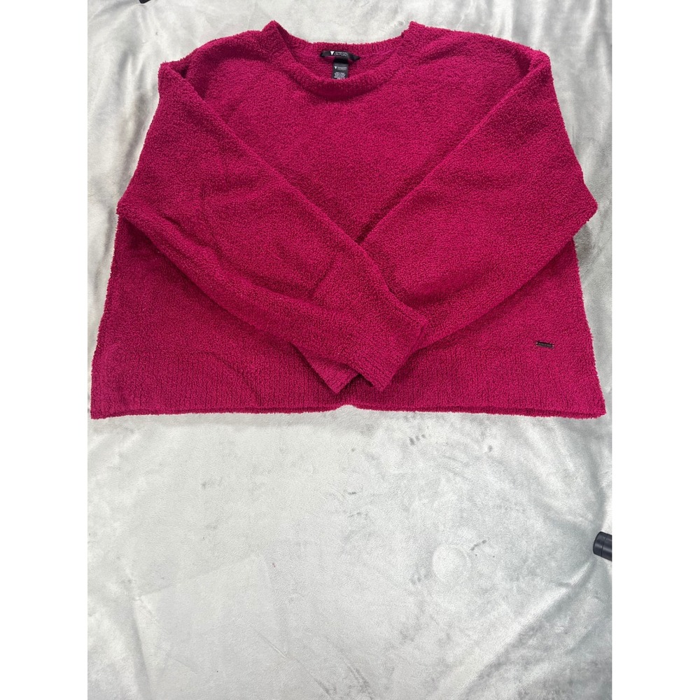 Victoria Secret On Point Sweater Pant Set Women Large Magenta Lounge Flare‎ Cozy